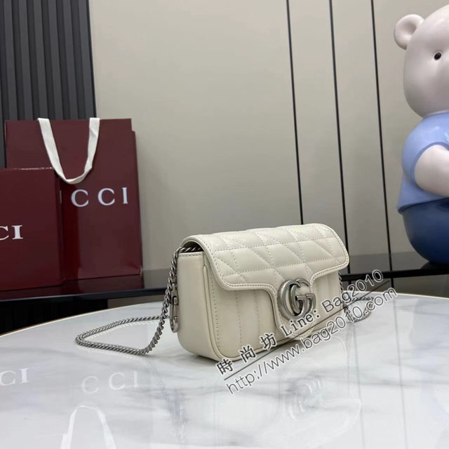 Gucci專櫃古馳最新款Marmont系列超迷你手袋絎縫V型原廠皮鏈條斜挎女包 jh2973型號：476433